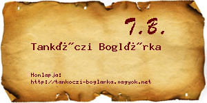 Tankóczi Boglárka névjegykártya